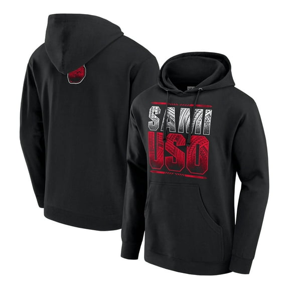 Men's Black Sami Zayn Sami Uso Pullover Hoodie