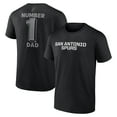 thumbnail image 1 of Men's Black San Antonio Spurs #1 Dad Jersey T-Shirt, 1 of 3