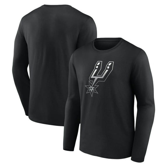 Men's Black San Antonio Spurs Gradient Logo Long Sleeve T-Shirt