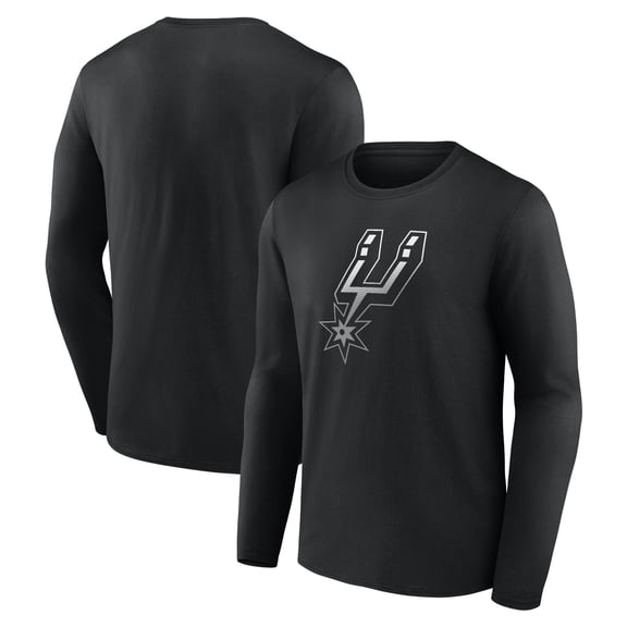 Men's Black San Antonio Spurs Gradient Logo Long Sleeve T-Shirt