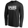 thumbnail image 1 of Men's Black San Antonio Spurs Onside Stripe Long Sleeve T-Shirt, 1 of 3