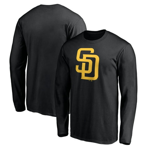 Men's Black San Diego Padres Official Team Logo Long Sleeve T-Shirt