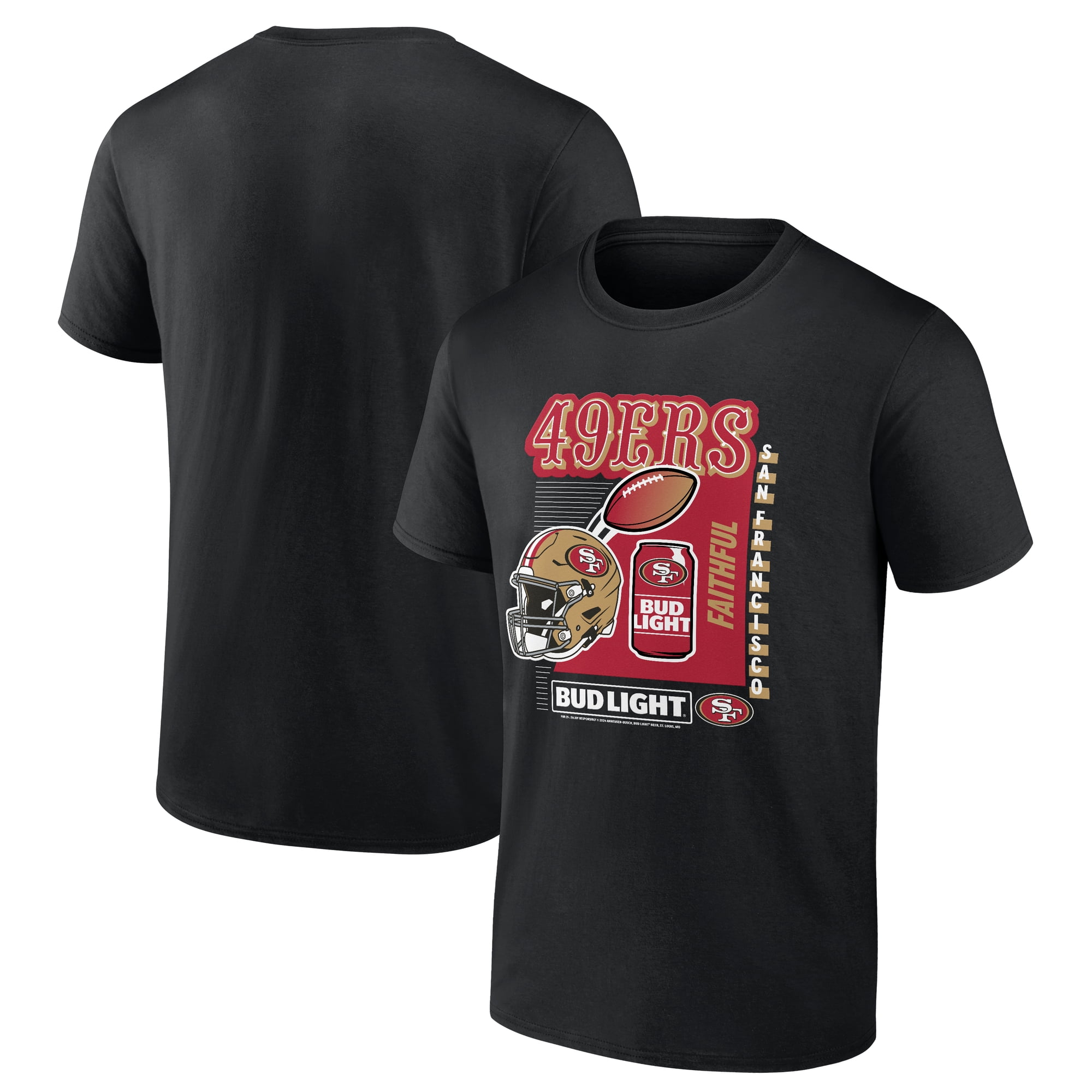 Men's Black San Francisco 49ers Bud Light T-Shirt