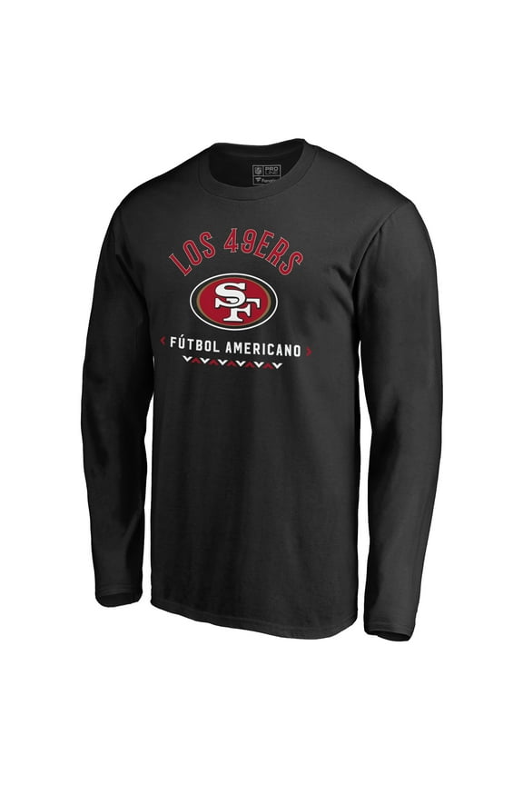 Men's Black San Francisco 49ers Futbol Americano Long Sleeve T-Shirt