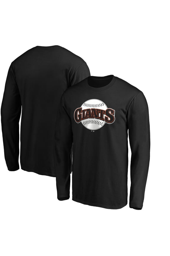 Men's Black San Francisco Giants Cooperstown Collection Huntington Logo Long Sleeve T-Shirt
