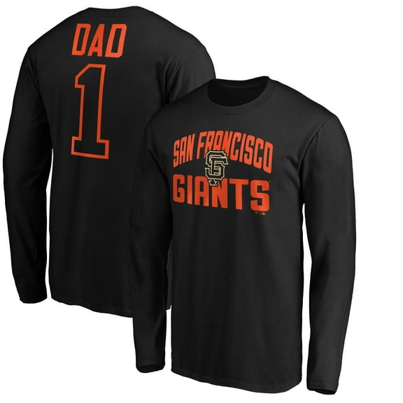 Men's Black San Francisco Giants Father's Day #1 Dad Long Sleeve T-Shirt