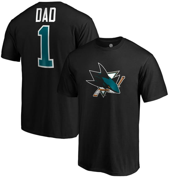 Men's Black San Jose Sharks #1 Dad T-Shirt