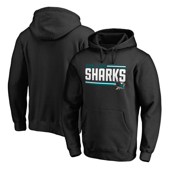 Men's Black San Jose Sharks Iconic Collection On Side Stripe Pullover Hoodie