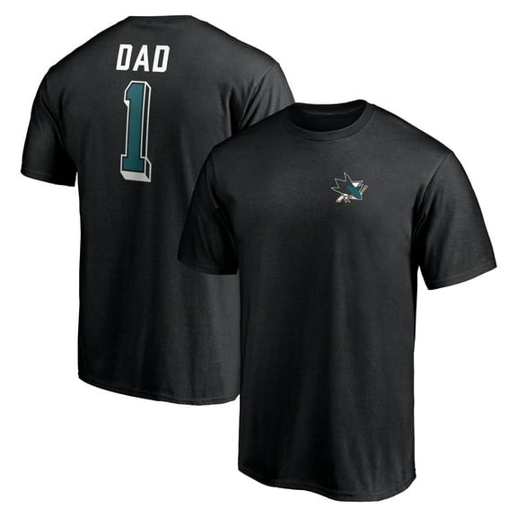 Men's Black San Jose Sharks Number One Dad Logo T-Shirt