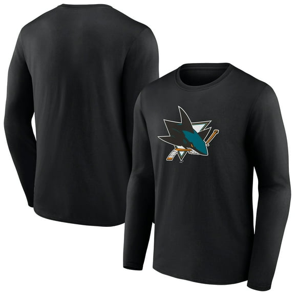 Men's Black San Jose Sharks Primary Logo Team Long Sleeve T-Shirt