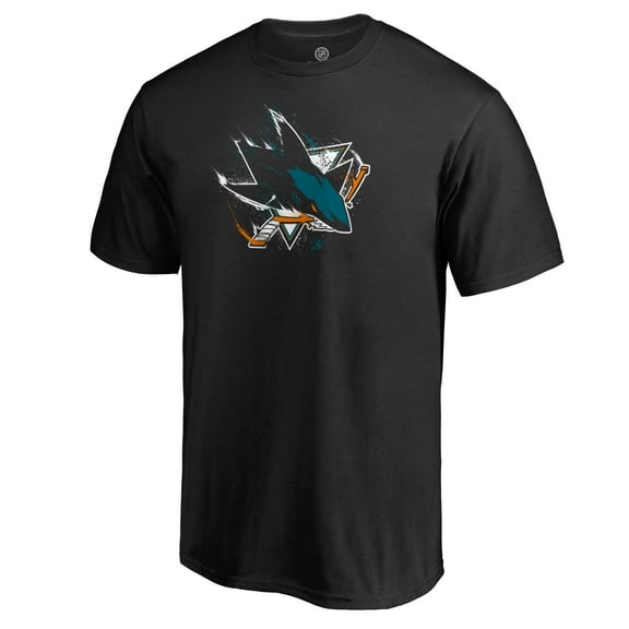 Men's Black San Jose Sharks Splatter Logo T-Shirt