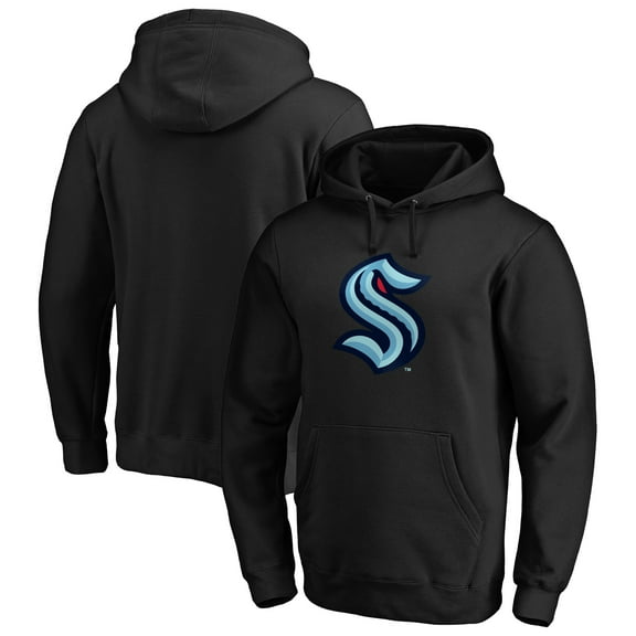 Men's Black Seattle Kraken Primary Team Logo Pullover Hoodie