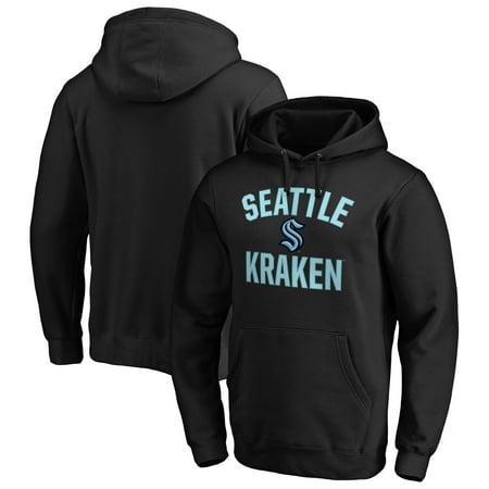 Men's Black Seattle Kraken Victory Arch Team Fitted Pullover Hoodie