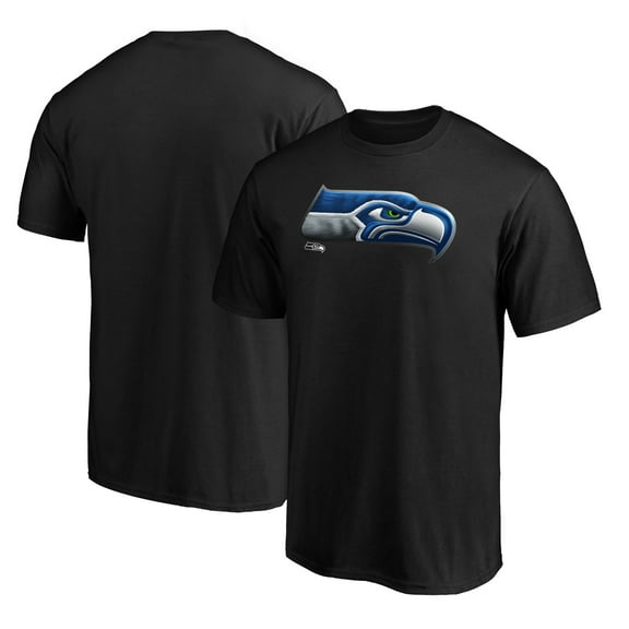 Men's Black Seattle Seahawks Midnight Mascot Team Logo T-Shirt