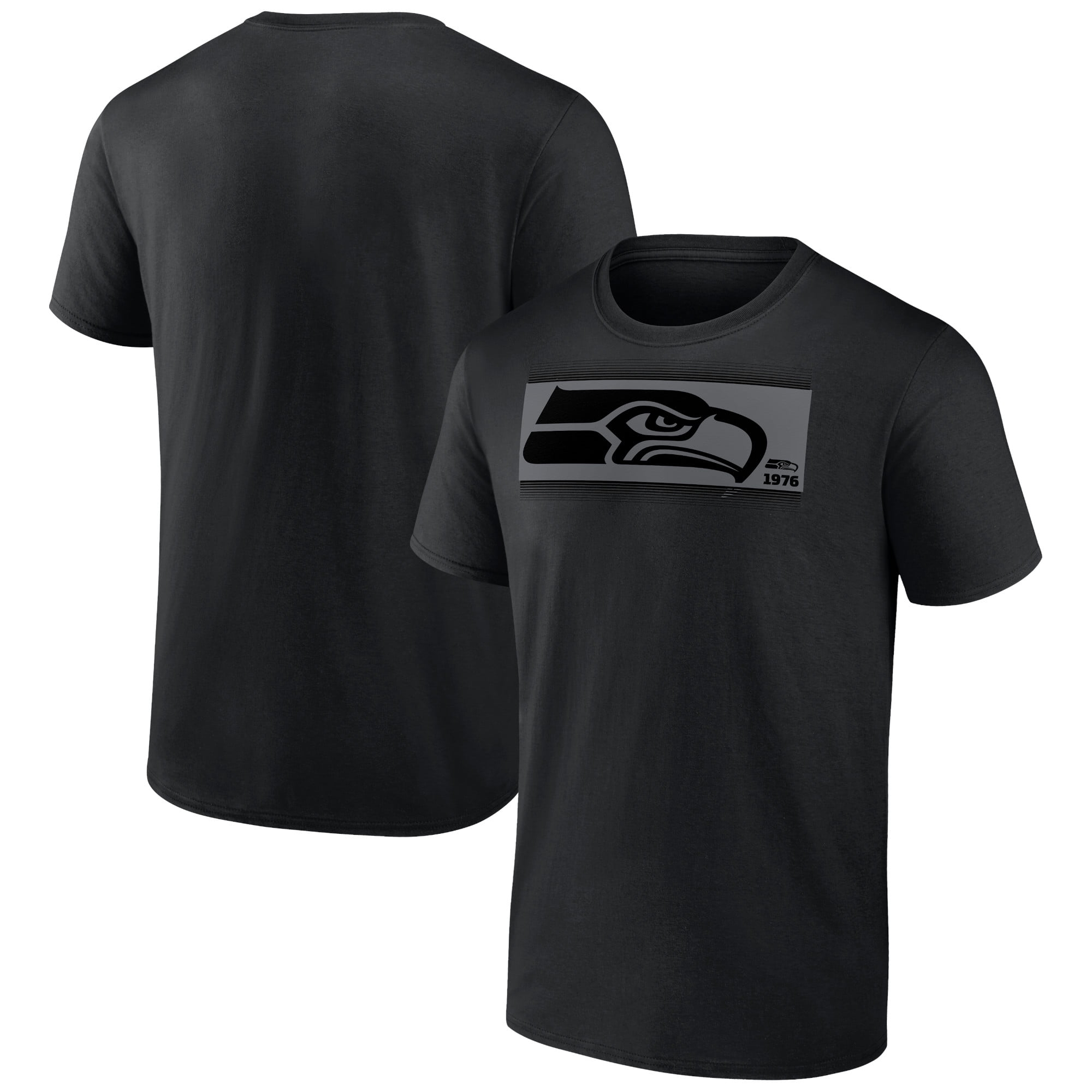 Men's Black Seattle Seahawks Tonal Logo Block T-Shirt - Walmart.com