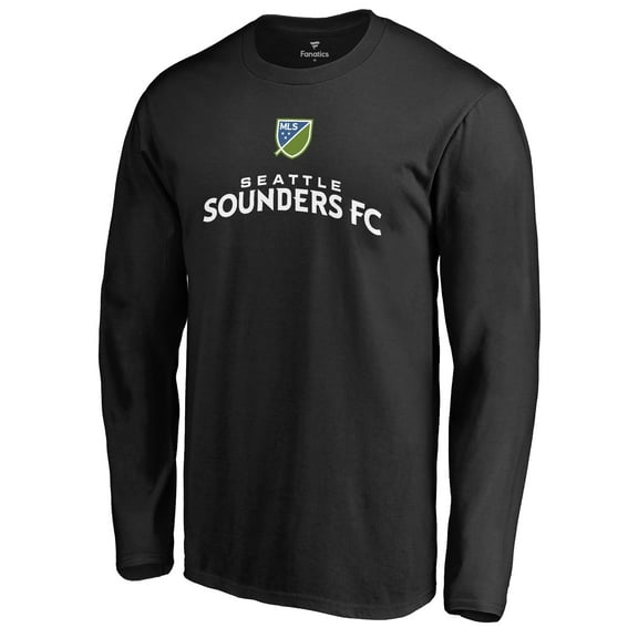 Men's Black Seattle Sounders FC Shielded Long Sleeve T-Shirt