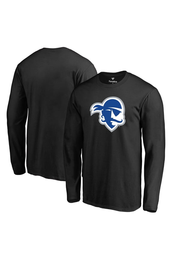 Men's Black Seton Hall Pirates Primary Logo Long Sleeve T-Shirt