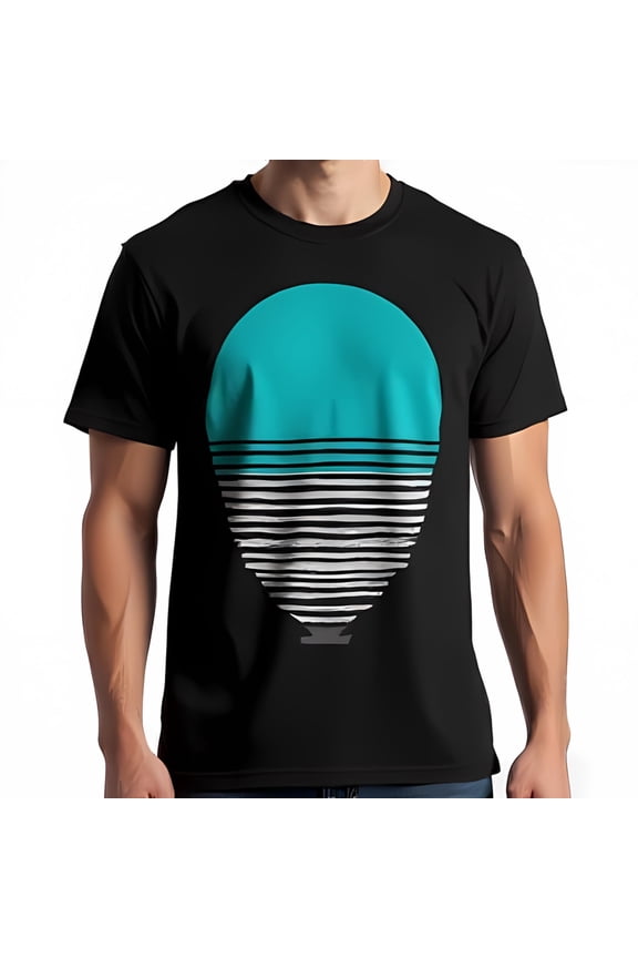 Men’s Black Shirt With White Graphic Circle Design