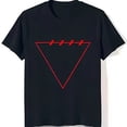 thumbnail image 1 of Men's Black Short Sleeve T-Shirt with Bold Red Design and Stripes, 1 of 5