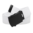thumbnail image 1 of Men's Black Slider Military Belt Buckle with Canvas Web Belt Small White, 1 of 3