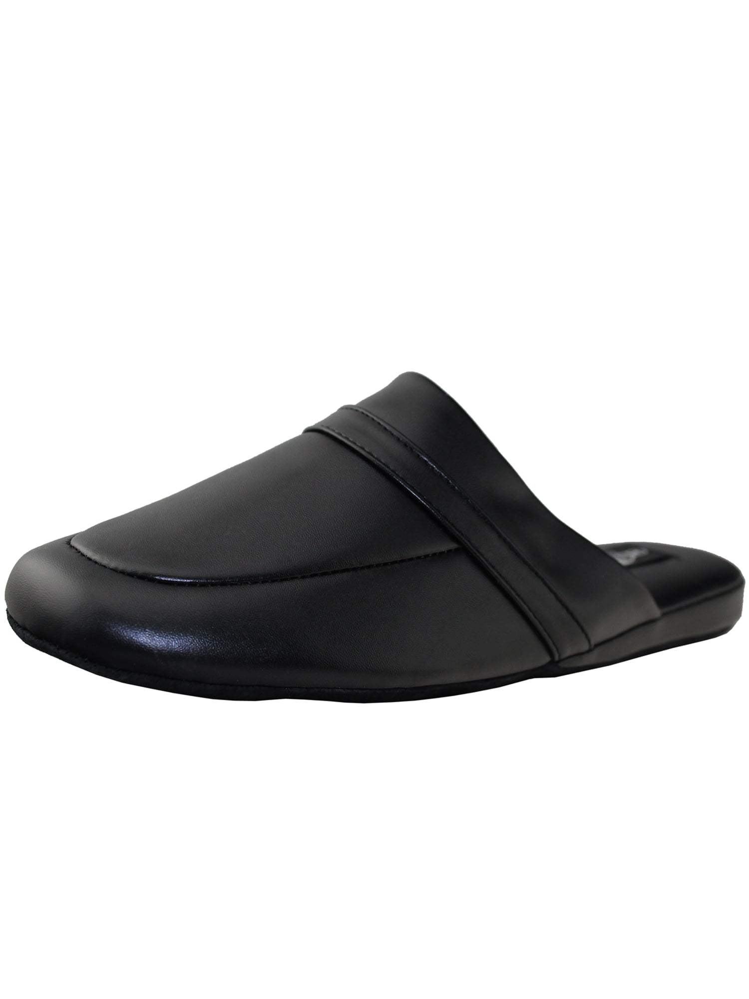 Leather Slippers Mens Backed Slippers Orca Bay ALBERT Men's Black