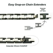 UNIVERSAL MEDICAL DATA Men's Black Stainless Steel Box Link Bracelet Tail Chain Extender - Increase Bracelet Length by 1.0" - Qty. 2