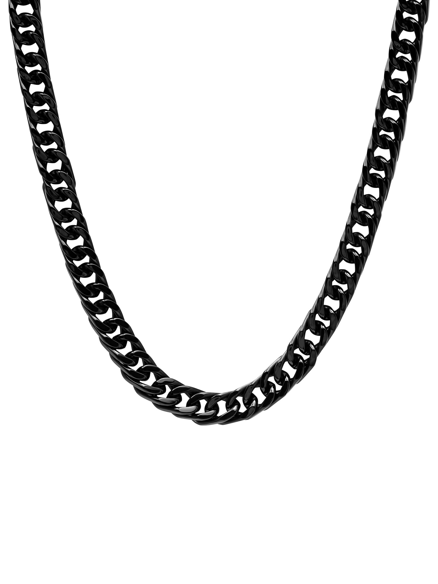 Men's Black Stainless Steel Curb Link Chain Necklace