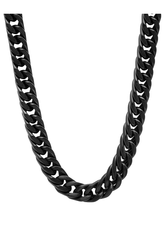 Men's Black Tone Stainless Steel Curb Link Chain Necklace 24" - Brilliance Fine Jewelry