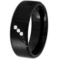 thumbnail image 1 of Men's Black Stainless Steel Diamond Accent Wedding Band, 1 of 5