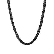 Men's Black Stainless Steel Franco 24" Chain Necklace - Brilliance Fine Jewelry
