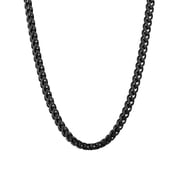 Mens Black Stainless Steel Franco 24 Chain Necklace - Brilliance Fine Jewelry