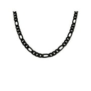 Men's Black Steel Large Figaro Link Chain, 24"