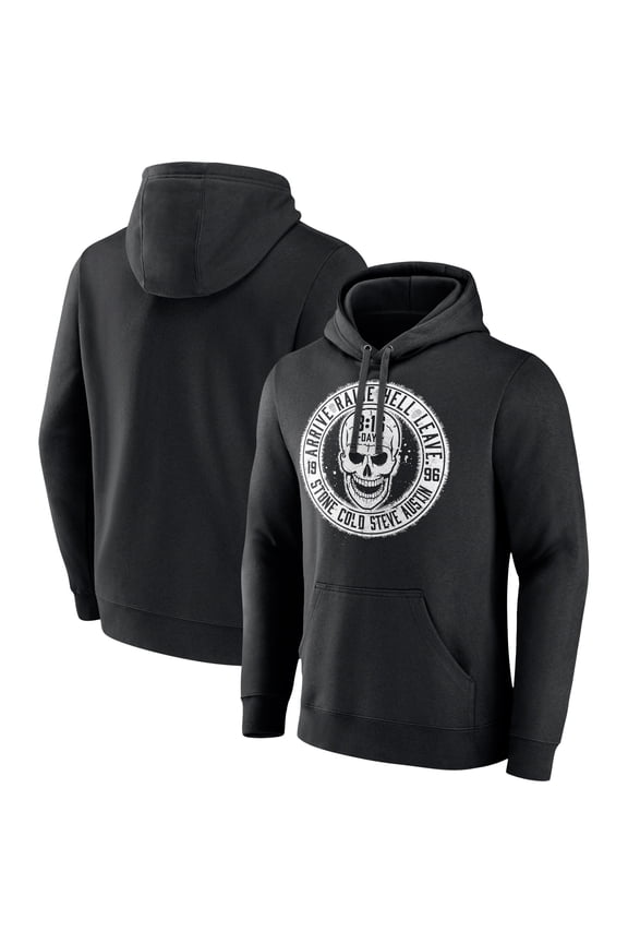 Men's Black "Stone Cold" Steve Austin Arrive. Raise Hell. Leave Pullover Hoodie