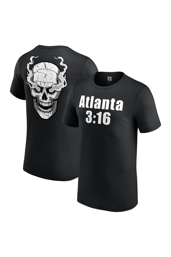 Men's Black "Stone Cold" Steve Austin Atlanta 3:16 T-Shirt