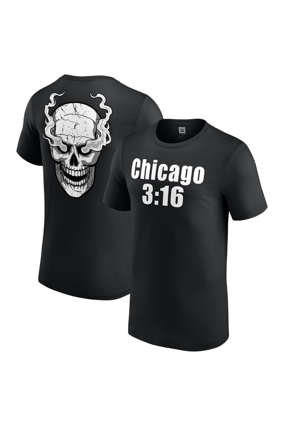Men's Black "Stone Cold" Steve Austin Chicago 3:16 T-Shirt