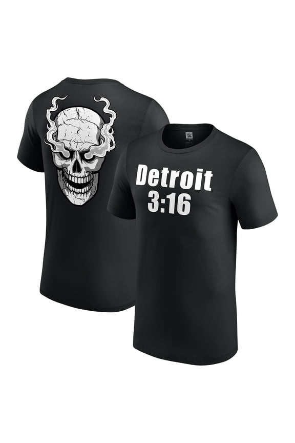 Men's Black "Stone Cold" Steve Austin Detroit 3:16 T-Shirt