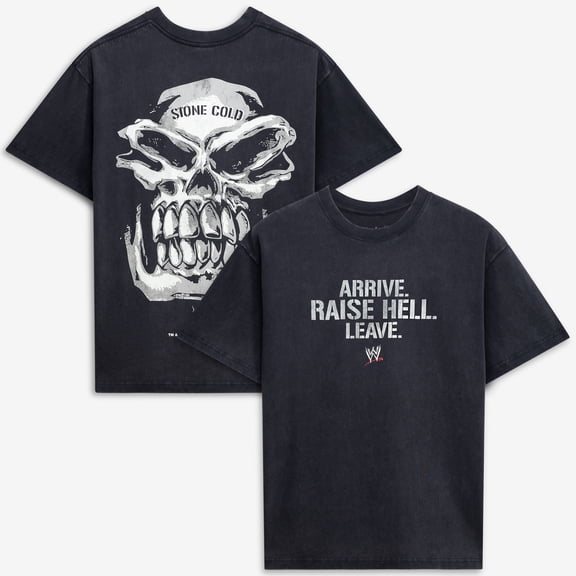 Men's  Black "Stone Cold" Steve Austin Hellraiser Snow Wash T-Shirt
