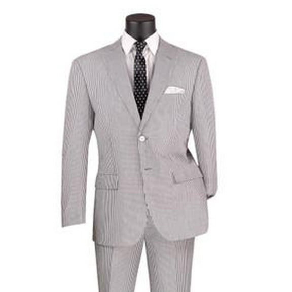 Men's Black Stripe Seersucker Suit Modern Fit Vinci MSS-1