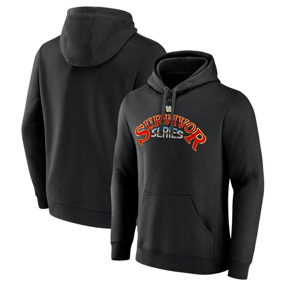 Men's Black Survivor Series Retro Logo Pullover Hoodie