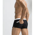 thumbnail image 1 of Men's Black Swim Trunks Square-Cut With Pocket Quick Dry Swimsuit Bathing Suit, 1 of 2