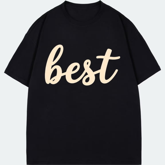 Men's Black T Shirt Best Text Print Casual Wear For Men And Women
