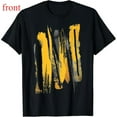 thumbnail image 1 of Men's Black T-Shirt Graphic Tees "Abstract Yellow Gray Brush Strokes" Art & Design Shirts S-5XL Casual Daily Tops, 1 of 5