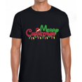 thumbnail image 1 of Men's Black T-Shirt Graphic Tees "Merry Christmas" Light String Holiday Design Shirts S-5XL Casual Daily Tops, 1 of 5