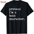 thumbnail image 1 of Men's Black T-Shirt Graphic Tees "Pretend I'm A Book Character" Reading & Humor Design Shirts S-5XL Casual Daily Tops, 1 of 5