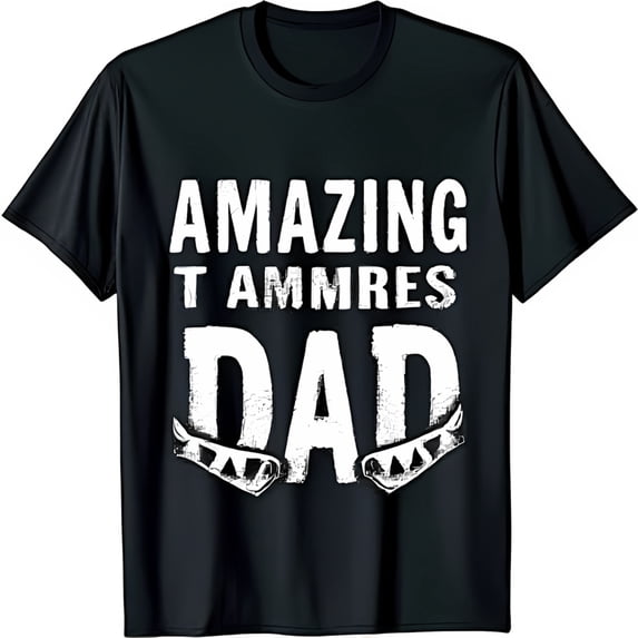 Men's Black T-Shirt with AMAZING I AMMIRES DAD Graphic
