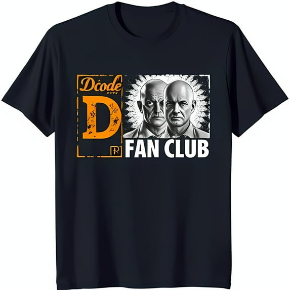Men's Black T-Shirt with Bold 'D' Graphic Outline & FAN CLUB Design