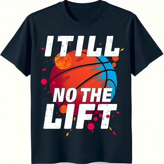 Men's Black T-Shirt with Bold Graphic and Colorful Splatter