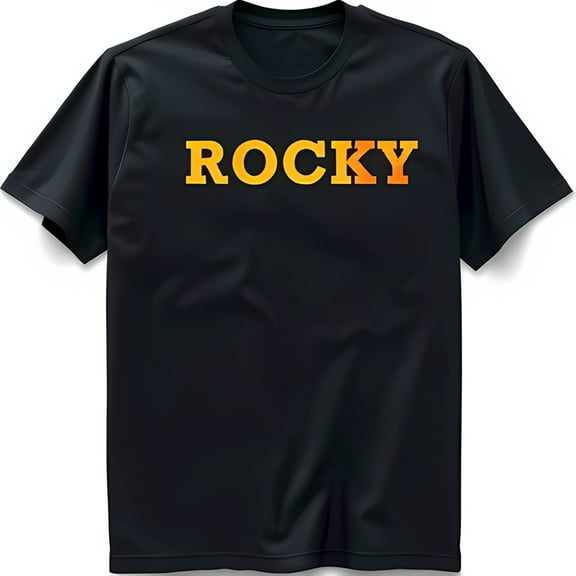 Men's Black T-Shirt with Bold Graphic in and Yellow Soft Neck Tee