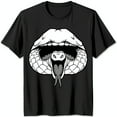 thumbnail image 1 of Men's Black T-Shirt with Bold White Snake Head Graphic Fierce & Stylish, 1 of 5