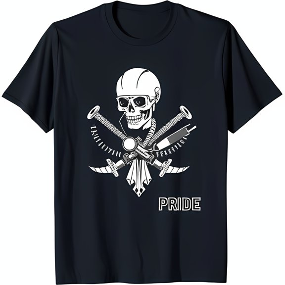 Men's Black T-Shirt with Bold and Crossed Graphic PRIDE Design